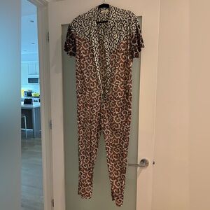 Isabel Marant Brown and White Patterned Jumpsuit